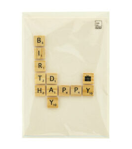 Geburtstagskarte Scrabble